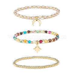 Natürliche Achat runden Perlen Stretch-Armbänder&nbsp;BJEW-JB07294-01