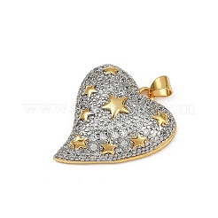 Pendenti in zirconi cubici trasparenti in micro pavè di ottone&nbsp;KK-S528-20G-B