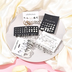 5 Sets 5 Stile Legierung & Kunststoff Perle & Acryl & Strass Ohrring-Sets&nbsp;EJEW-FS0001-24