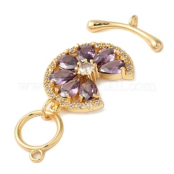 Ottone con chiusure a ginocchiera con pavé di zirconi&nbsp;KK-N254-88G