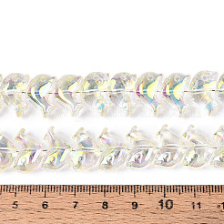 Perlas de vidrio transparentes galvanizadas con pintura para hornear&nbsp;EGLA-N017-06-B01