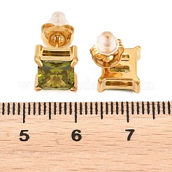 Boucles d'oreilles à tige en acier inoxydable 304 avec micro pavé de zircones cubiques&nbsp;EJEW-Z165-01G-03