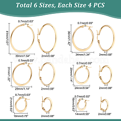 12 paire de boucles d'oreilles créoles plates en acier inoxydable 304 de 6 styles&nbsp;EJEW-UN0002-16