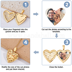 Collane con ciondolo a forma di cuore in acciaio inossidabile 304 per foto&nbsp;NJEW-WH0020-97C