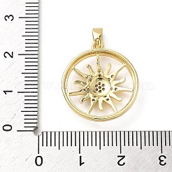 Pendentifs avec zircon cubiques à micro-pavés en laiton&nbsp;KK-P334-09G