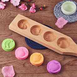 Flache runde Mondkuchenformen aus Holz&nbsp;BAKE-SZ0001-09