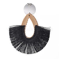 Pendientes borla de nylon borla&nbsp;EJEW-JE03704-01