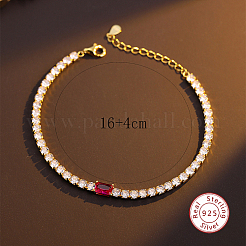 925 braccialetto a catena a maglie rettangolari in argento sterling&nbsp;HV4150-1