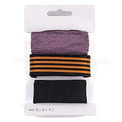 9 pièces 3 styles Halloween ensembles de rubans en polyester et polycoton&nbsp;SRIB-A015-03A-05
