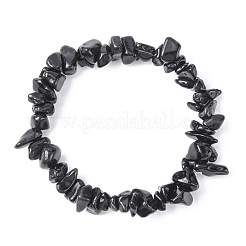 Natürliches Obsidian-Chip-Perlen-Stretch-Armband für Frauen&nbsp;BJEW-AL00003-13