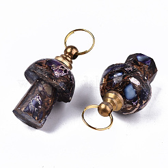 Montierte Anhänger aus synthetischem Bronzit und kaiserlichem Jaspis&nbsp;LS-G-S366-057E