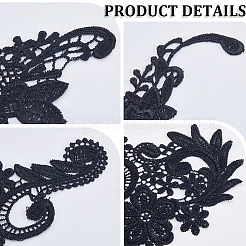 4 Paar 2 Stil Polyester & Nylon Stickerei Blumen Spitzenapplikationen&nbsp;DIY-GF0009-09