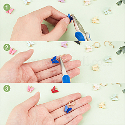 Kit fai da te per realizzare orecchini pendenti a farfalla&nbsp;DIY-GA0003-91
