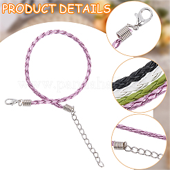 50 Stück trendiges 3mm rundes geflochtenes Kunstlederband zum Basteln von Armbändern&nbsp;BJEW-CL0001-45