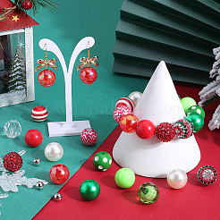 Weihnachts-DIY-Schmuckset mit runden Armbändern aus Acryl und Harzperlen&nbsp;DIY-SC0026-42