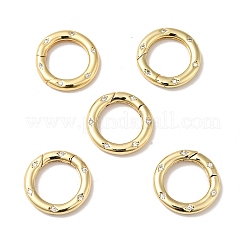 Federtorringe aus Messing mit durchsichtigem Zirkonia-Pavé&nbsp;KK-J301-15G