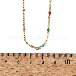 Collares de cadena y cadena satélite de acero inoxidable 304 esmaltado para mujer&nbsp;NJEW-JN06519-02