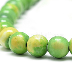 Chapelets de perle en jade d'un océan blanc synthétique&nbsp;G-S254-6mm-C03
