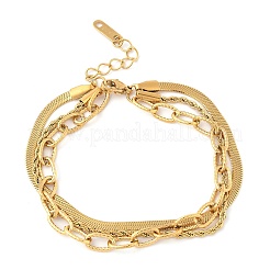 Mehrschichtige Kettenarmbänder aus 304 Edelstahl&nbsp;BJEW-B134-03G