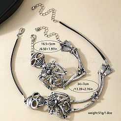 Skelett-Armbänder und Halsketten-Sets aus Legierung&nbsp;FS-WG61533-01