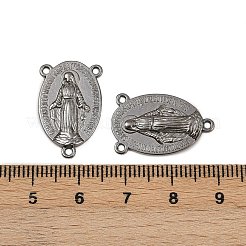 Heilige ovale geschnitzte Jungfrau Maria im tibetischen Stil Legierung Kronleuchter KomponentenVerbinder&nbsp;TIBEP-LF0961YKG-B-LF