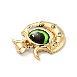 Occhio con luna in ottone micro pavé pendenti in zirconi chiari&nbsp;KK-G419-12G-05