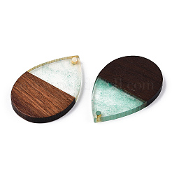 Colgantes de resina transparente y madera de nogal&nbsp;RESI-ZX017-23