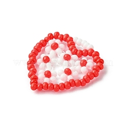 3 pz 3 colori perline di vetro a forma di cuore con pendenti a forma di fiore&nbsp;PALLOY-MZ00529