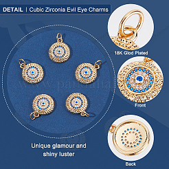 Pendentifs avec zircon cubiques à micro-pavés en laiton&nbsp;KK-BBC0003-39