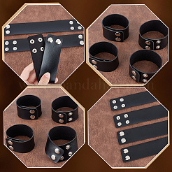 Double pression en acier inoxydable avec bracelet large de maintien de ceinture de service&nbsp;BJEW-WH0025-01