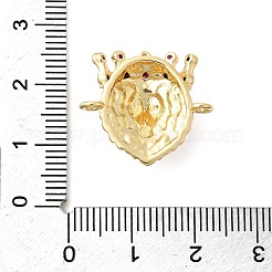 Messing Micro Pave bunte Zirkonia Löwenkopf Verbinder Charms&nbsp;KK-H529-12G