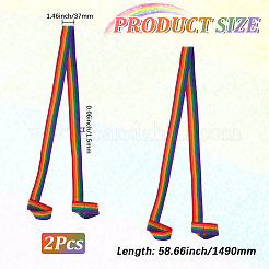 2 sangle à rayures pour tapis de yoga en polyester&nbsp;AJEW-CY0002-80