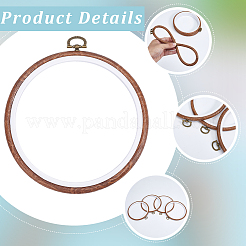 4 Stück PP- und PVC-Kunststoff-Imitat-Holz-Kreuzstich-Stickrahmen&nbsp;DIY-CY0002-60