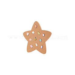 Vassoio in sughero per esposizione di gioielli con spilla a parete a forma di stella&nbsp;AJEW-WH0433-01F
