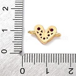 Messing Micro Pave Zirkonia Herz Verbindungsstück Charms&nbsp;KK-F894-03G-03