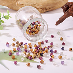 240 pièce 6 styles de perles de fluorite naturelle et de perles de bois&nbsp;G-KS0001-17