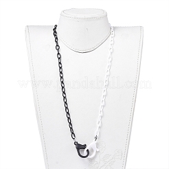 Personalisierte zweifarbige abs kunststoff kabelkette halsketten&nbsp;NJEW-JN02825-01