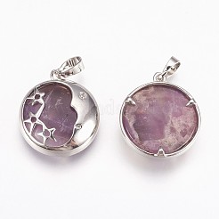 Pendentifs en améthyste naturelle&nbsp;G-P378-B08