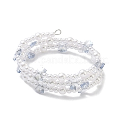 Mehrsträngige Armbänder aus Glas und ABS-Kunststoff mit Kunstperlen&nbsp;BJEW-JB12321-03