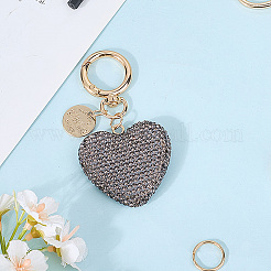 2 portachiavi e ciondolo in pelle PU e lega con strass intrecciati&nbsp;KEYC-CN0001-11E