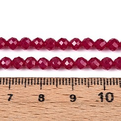 Im Labor gezüchtete Stränge roter Korundperlen&nbsp;G-E411-40-4mm
