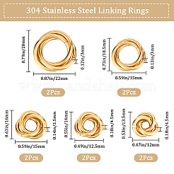 10 pieza de 5 estilos de anillos de enlace de acero inoxidable 304&nbsp;STAS-BBC0002-85