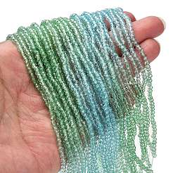 Brins de perles de verre peints transparents&nbsp;X-DGLA-A034-T1mm-A16