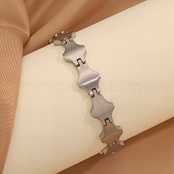 Armbänder aus Edelstahl 304 mit geometrischem Rautenmuster für Damen&nbsp;WG21875-01