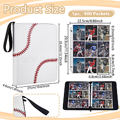 Baseball 9-Raster Lederbinder Fotoalben&nbsp;OFST-WH0004-059