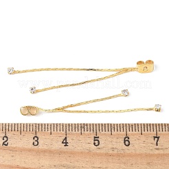 Ohrringmuttern aus Messing mit Mikropflaster und Zirkonia&nbsp;KK-F892-15G