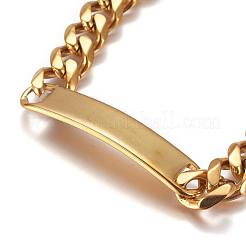 Bracelets à maillons cubains en acier inoxydable 304&nbsp;BJEW-L661-02G