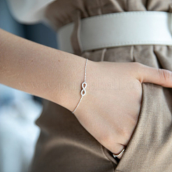 S925 Silber Zirkon 8-förmiges Armband Halskette Schmuckset für den täglichen Gebrauch&nbsp;OV1057-3