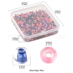 50 g 3 Farben Halloween transparente Glasperlen rund&nbsp;SEED-FS0001-41