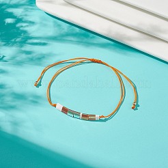 Bracelet à maillons en graines de verre&nbsp;BJEW-JB08894-04